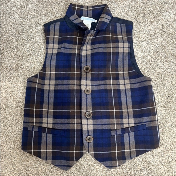 Janie and Jack Other - Janie & Jack Plaid Vest size 5 Preppy Dress Shirt Little Boy Vest